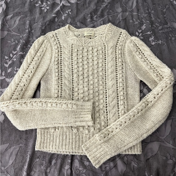 Wilfred cropped Ivory Cable knit sweater - Picture 3 of 7